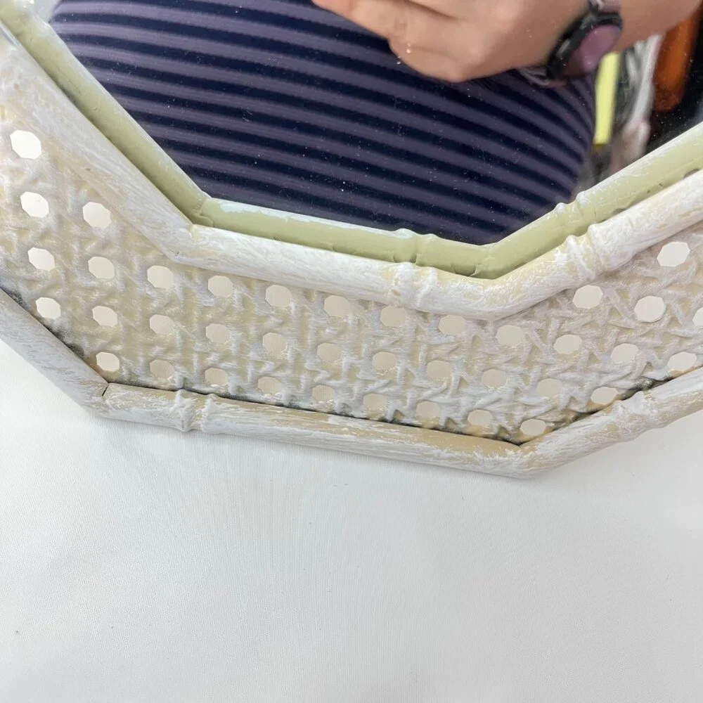 Octagonal Metal Woven pattern Standing Desk‎ Mirror